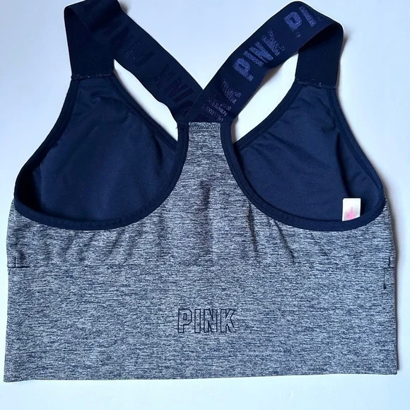Victoria Secret PINK Women Sports Bra SzMedium Seamless Lightly Lined Racerback - Picture 2 of 4